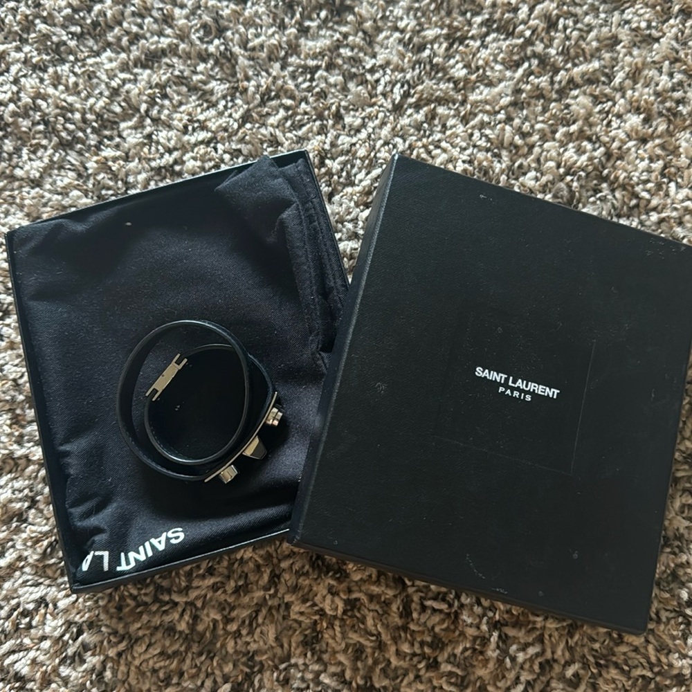 YSL 3 Clous Double-Wrap Bracelet